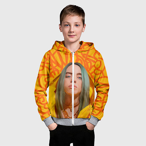 Детская толстовка на молнии Billie Eilish / 3D-Меланж – фото 3