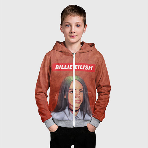 Детская толстовка на молнии Billie Eilish / 3D-Меланж – фото 3