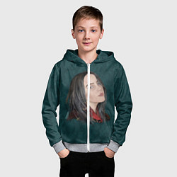 Толстовка на молнии детская Billie Eilish, цвет: 3D-меланж — фото 2