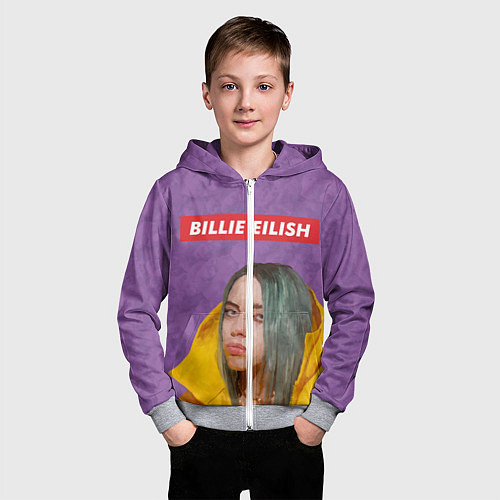 Детская толстовка на молнии Billie Eilish / 3D-Меланж – фото 3