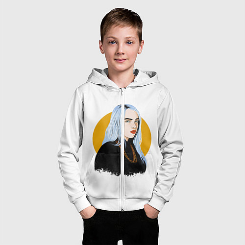 Детская толстовка на молнии Billie Eilish / 3D-Белый – фото 3