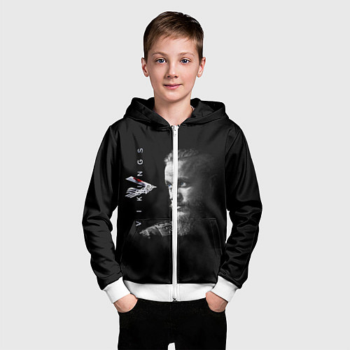 Детская толстовка на молнии Vikings / 3D-Белый – фото 3