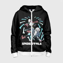 Толстовка на молнии детская UNDERTALE, цвет: 3D-белый