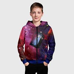 Толстовка на молнии детская Doctor Who, цвет: 3D-синий — фото 2