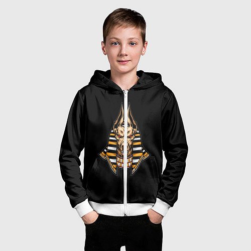 Детская толстовка на молнии Anubis / 3D-Белый – фото 3