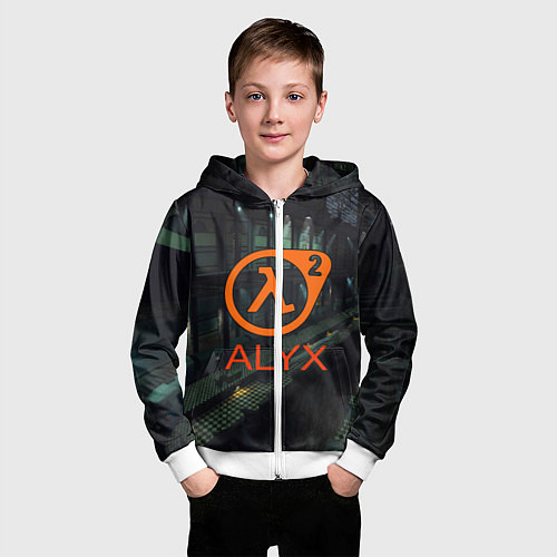 Детская толстовка на молнии Half-life 2 ALYX / 3D-Белый – фото 3