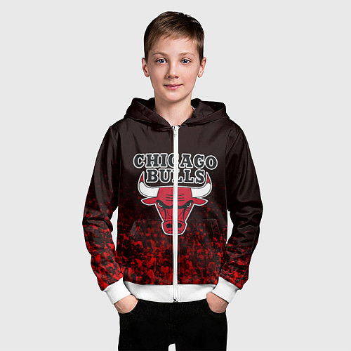 Детская толстовка на молнии CHICAGO BULLS / 3D-Белый – фото 3