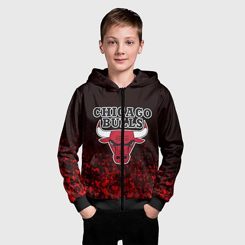 Детская толстовка на молнии CHICAGO BULLS / 3D-Черный – фото 3