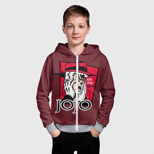 Детская толстовка на молнии Приключения ДжоДжо / 3D-Меланж – фото 3