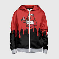 Толстовка на молнии детская Спайк кетчуп, цвет: 3D-меланж