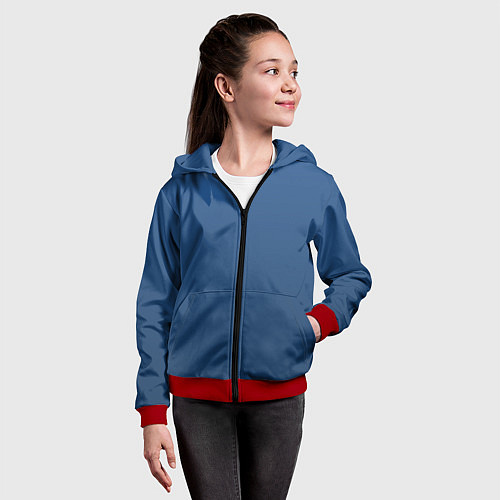 Детская толстовка на молнии 19-4052 Classic Blue / 3D-Красный – фото 4