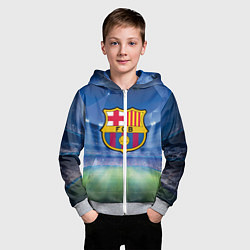 Толстовка на молнии детская FC Barcelona, цвет: 3D-меланж — фото 2