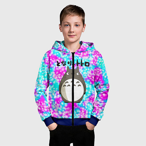 Детская толстовка на молнии Totoro / 3D-Синий – фото 3