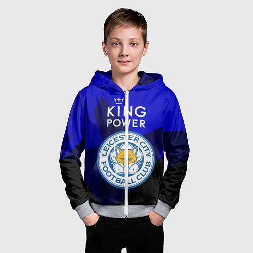 Детская толстовка на молнии Leicester City / 3D-Меланж – фото 3