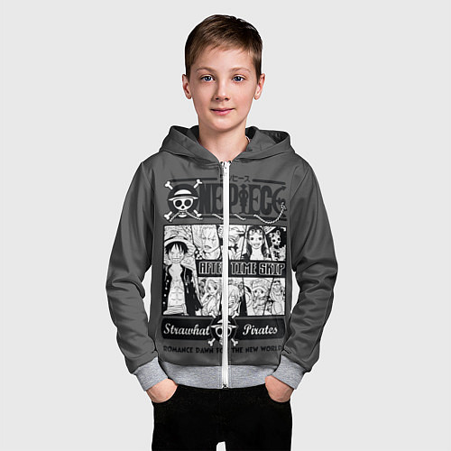 Детская толстовка на молнии One Piece / 3D-Меланж – фото 3