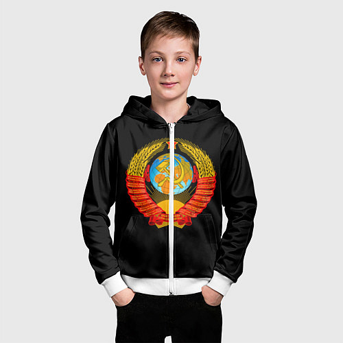 Детская толстовка на молнии СССР / 3D-Белый – фото 3