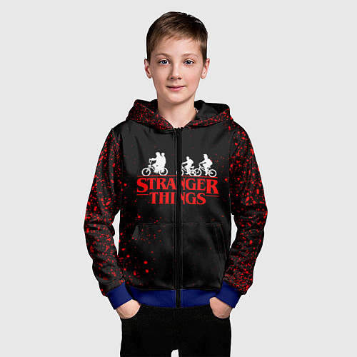 Детская толстовка на молнии STRANGER THINGS / 3D-Синий – фото 3