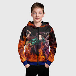 Толстовка на молнии детская KIMETSU NO YAIBA, цвет: 3D-синий — фото 2