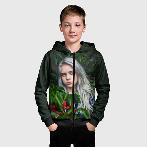 Детская толстовка на молнии BILLIE EILISH / 3D-Черный – фото 3