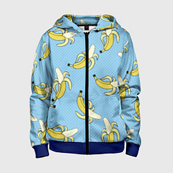 Толстовка на молнии детская Banana art, цвет: 3D-синий