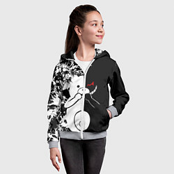 Толстовка на молнии детская Monokuma, цвет: 3D-меланж — фото 2