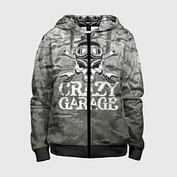 Толстовка на молнии детская Crazy garage, цвет: 3D-черный