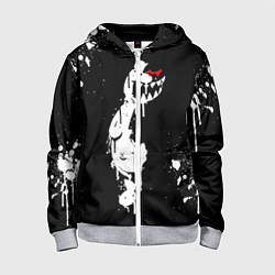Толстовка на молнии детская Monokuma paint, цвет: 3D-меланж