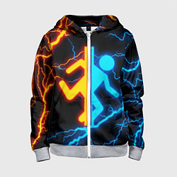 Толстовка на молнии детская PORTAL, цвет: 3D-меланж