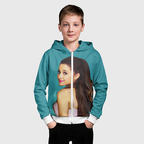 Детская толстовка на молнии Ariana Grande Ариана Гранде / 3D-Белый – фото 3