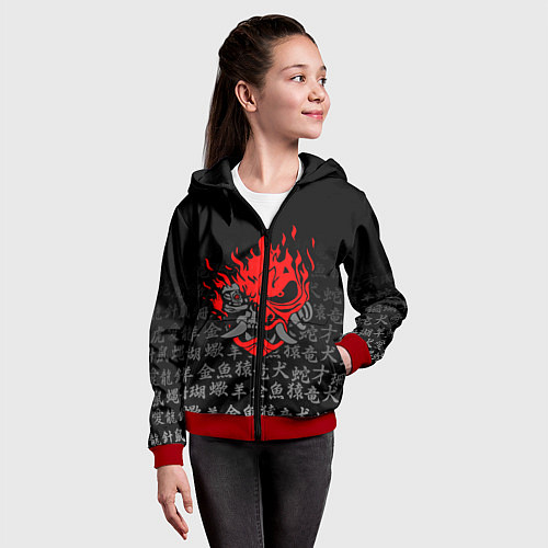 Детская толстовка на молнии CYBERPUNK 2077 KEANU REEVES / 3D-Красный – фото 4