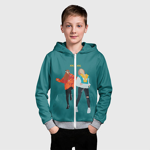 Детская толстовка на молнии Кис-кис / 3D-Меланж – фото 3