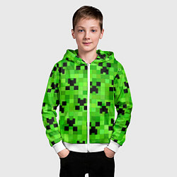 Толстовка на молнии детская MINECRAFT, цвет: 3D-белый — фото 2
