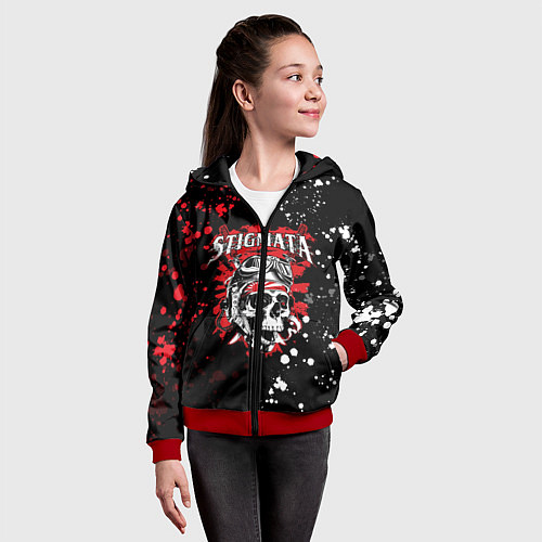 Детская толстовка на молнии Stigmata / 3D-Красный – фото 4