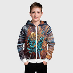 Толстовка на молнии детская ROCK GIRL, цвет: 3D-белый — фото 2