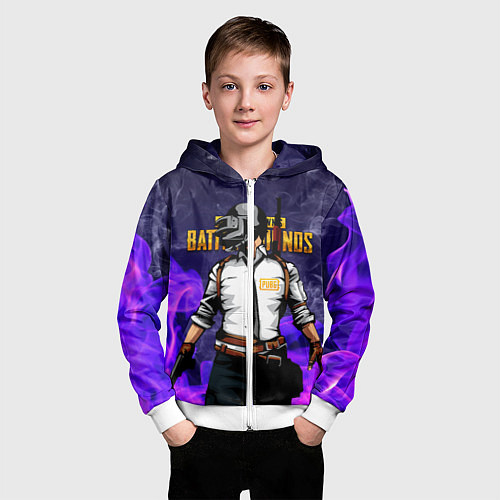 Детская толстовка на молнии PUBG / 3D-Белый – фото 3