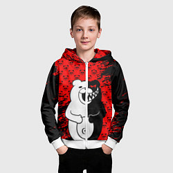 Толстовка на молнии детская MONOKUMA, цвет: 3D-белый — фото 2