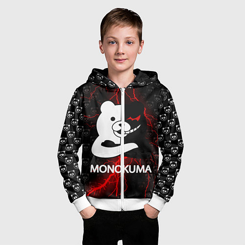 Детская толстовка на молнии MONOKUMA / 3D-Белый – фото 3
