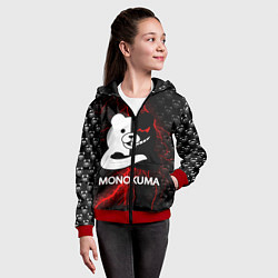 Толстовка на молнии детская MONOKUMA, цвет: 3D-красный — фото 2
