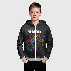 Толстовка на молнии детская Train hard, цвет: 3D-меланж — фото 2