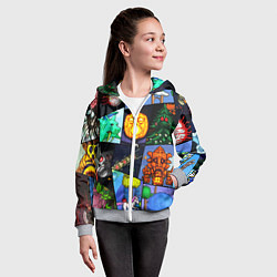 Толстовка на молнии детская Terraria allpic, цвет: 3D-меланж — фото 2