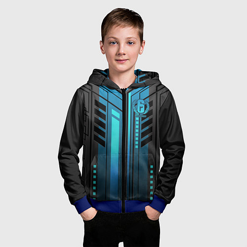 Детская толстовка на молнии Rainbow Six Siege / 3D-Синий – фото 3