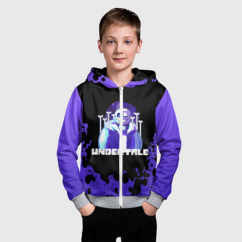 Детская толстовка на молнии UNDERTALE / 3D-Меланж – фото 3