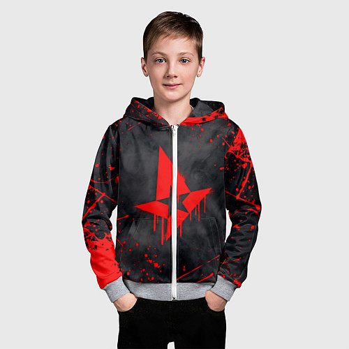 Детская толстовка на молнии ASTRALIS / 3D-Меланж – фото 3