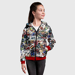 Толстовка на молнии детская Дискография EMINEM, цвет: 3D-красный — фото 2