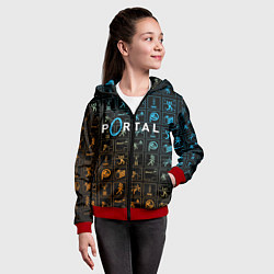 Толстовка на молнии детская PORTAL, цвет: 3D-красный — фото 2