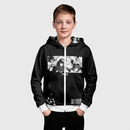 Детская толстовка на молнии ??6 спина / 3D-Белый – фото 3
