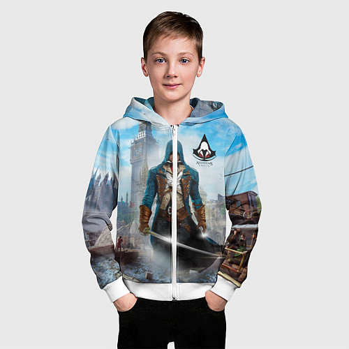 Детская толстовка на молнии Assasin's creed / 3D-Белый – фото 3