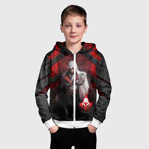Детская толстовка на молнии Assasin's creed / 3D-Белый – фото 3
