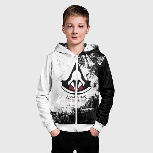 Детская толстовка на молнии Assasin's creed / 3D-Белый – фото 3