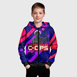 Толстовка на молнии детская C-OPS, цвет: 3D-черный — фото 2